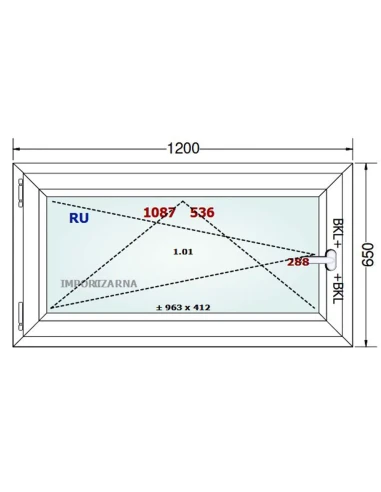 Kunststofffenster PVC Fenster 120x65 cm DREH/KIPP Gealan S 9000
