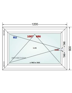 Kunststofffenster PVC Fenster 120x80 cm DREH/KIPP Gealan S 9000 2