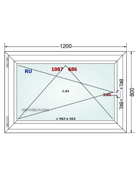 Kunststofffenster PVC Fenster 120x80 cm DREH/KIPP Gealan S 9000