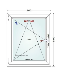 Kunststofffenster PVC Fenster 90x110 cm DREH/KIPP Gealan S 9000 2
