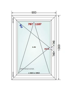 Kunststofffenster PVC Fenster 90x130 cm DREH/KIPP Gealan S 9000 2