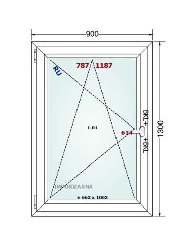 Kunststofffenster PVC Fenster 90x130 cm DREH/KIPP Gealan S 9000