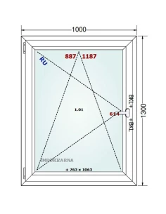 Kunststofffenster PVC Fenster 100x130 cm DREH/KIPP Gealan S 9000 2