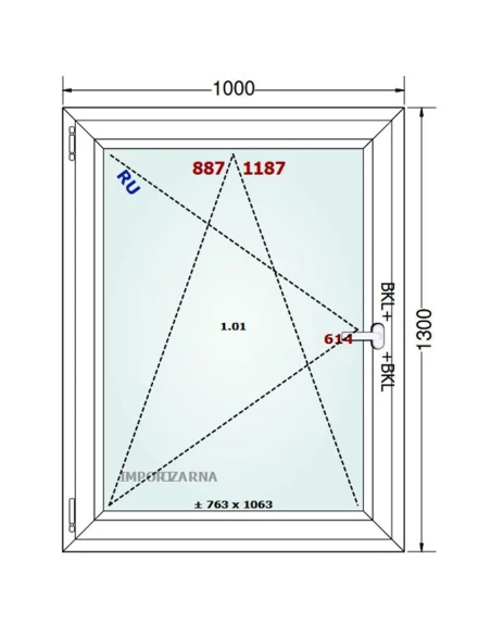 Kunststofffenster PVC Fenster 100x130 cm DREH/KIPP Gealan S 9000