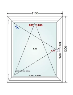 Kunststofffenster PVC Fenster 110x130 cm DREH/KIPP Gealan S 9000 2