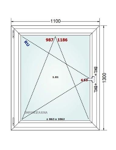 Kunststofffenster PVC Fenster 110x130 cm DREH/KIPP Gealan S 9000