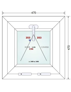 Kunststofffenster PVC Fenster 47x47 cm KIPP Gealan Linear 2