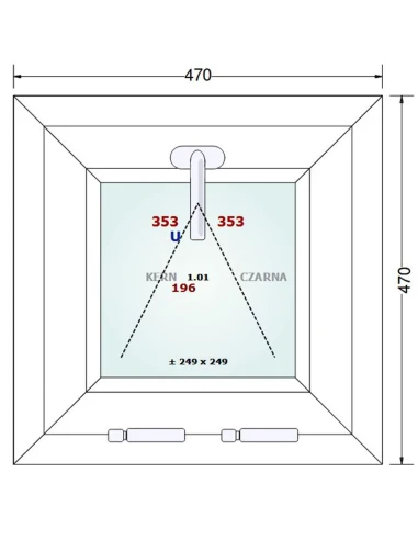 Kunststofffenster PVC Fenster 47x47 cm KIPP Gealan Linear