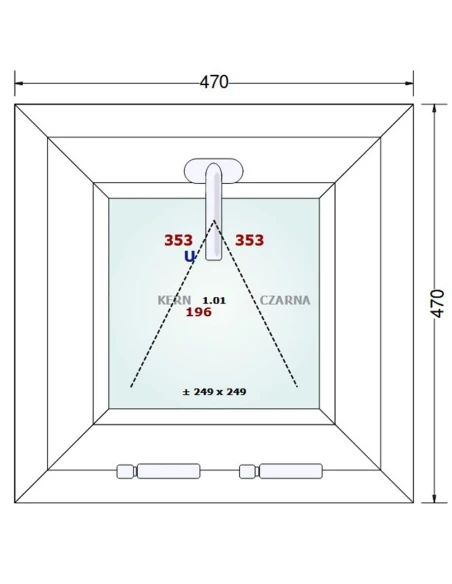 Kunststofffenster PVC Fenster 47x47 cm KIPP Gealan Linear