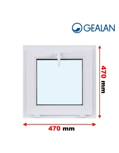 Kunststofffenster PVC Fenster 47x47 cm KIPP Gealan Linear
