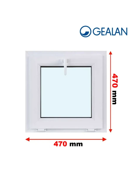 Kunststofffenster PVC Fenster 47x47 cm KIPP Gealan Linear