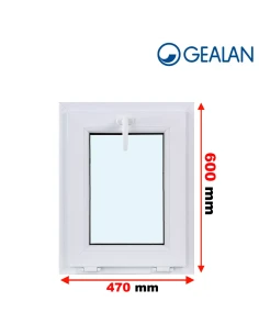 Kunststofffenster PVC Fenster 47x60 cm KIPP Gealan Linear