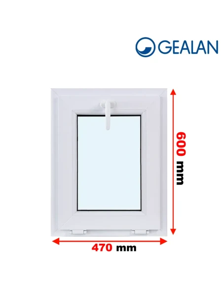 Kunststofffenster PVC Fenster 47x60 cm KIPP Gealan Linear