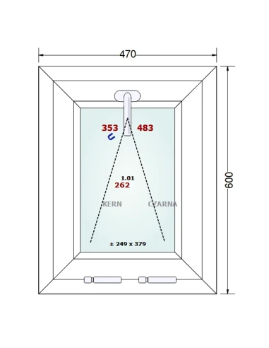 Kunststofffenster PVC Fenster 47x60 cm KIPP Gealan Linear