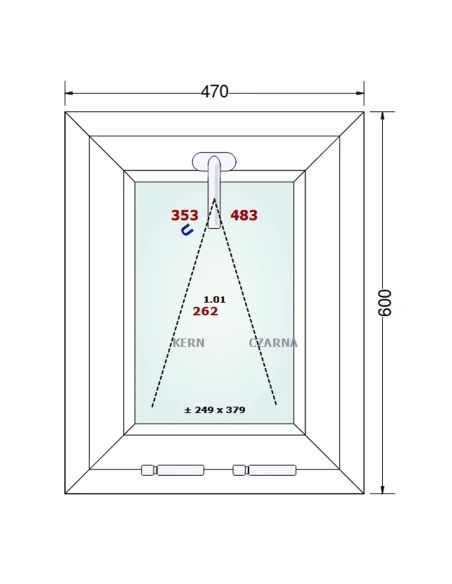 Kunststofffenster PVC Fenster 47x60 cm KIPP Gealan Linear