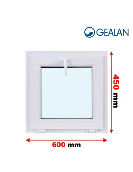 Kunststofffenster PVC Fenster 60x45 cm KIPP Gealan Linear