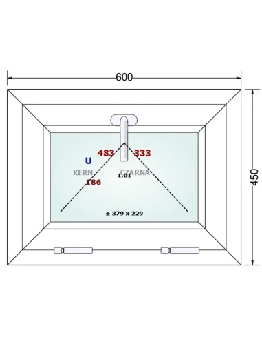 Kunststofffenster PVC Fenster 60x45 cm KIPP Gealan Linear
