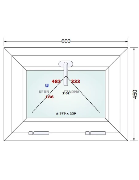 Kunststofffenster PVC Fenster 60x45 cm KIPP Gealan Linear