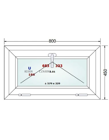 Kunststofffenster PVC Fenster 80x45 cm KIPP Gealan Linear