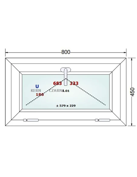 Kunststofffenster PVC Fenster 80x45 cm KIPP Gealan Linear