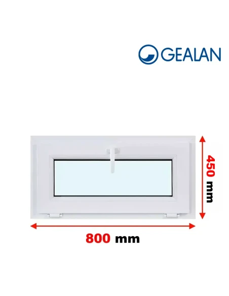 Kunststofffenster PVC Fenster 80x45 cm KIPP Gealan Linear