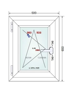Kunststofffenster PVC Fenster 50x65 cm DREH/KIPP Gealan Linear 2
