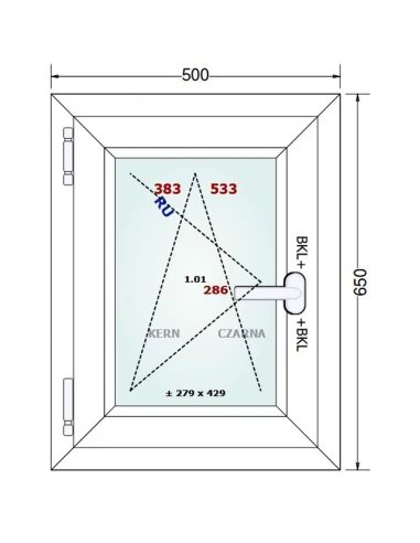 Kunststofffenster PVC Fenster 50x65 cm DREH/KIPP Gealan Linear