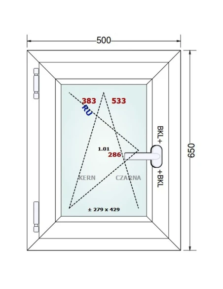 Kunststofffenster PVC Fenster 50x65 cm DREH/KIPP Gealan Linear