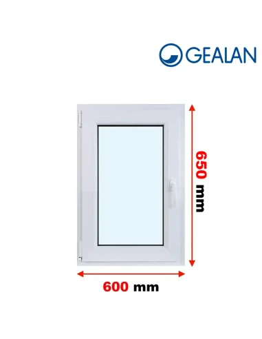 Kunststofffenster PVC Fenster 60x65 cm DREH/KIPP Gealan Linear