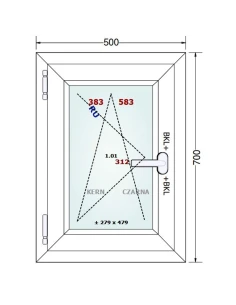 Kunststofffenster PVC Fenster 50x70 cm DREH/KIPP Gealan Linear 2