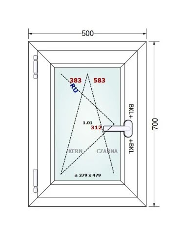 Kunststofffenster PVC Fenster 50x70 cm DREH/KIPP Gealan Linear