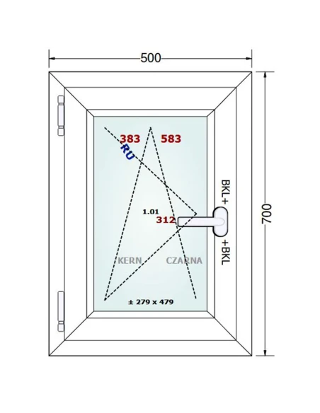 Kunststofffenster PVC Fenster 50x70 cm DREH/KIPP Gealan Linear