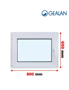 Kunststofffenster PVC Fenster 80x65 cm DREH/KIPP Gealan Linear