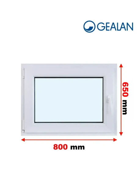 Kunststofffenster PVC Fenster 80x65 cm DREH/KIPP Gealan Linear