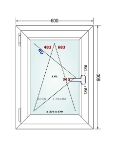 Kunststofffenster PVC Fenster 60x80 cm DREH/KIPP Gealan Linear 2