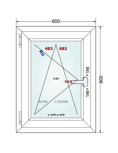 Kunststofffenster PVC Fenster 60x80 cm DREH/KIPP Gealan Linear