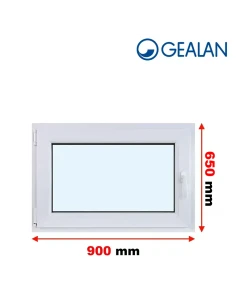 Kunststofffenster PVC Fenster 90x65 cm DREH/KIPP Gealan Linear