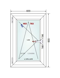 Kunststofffenster PVC Fenster 60x90 cm DREH/KIPP Gealan Linear 2