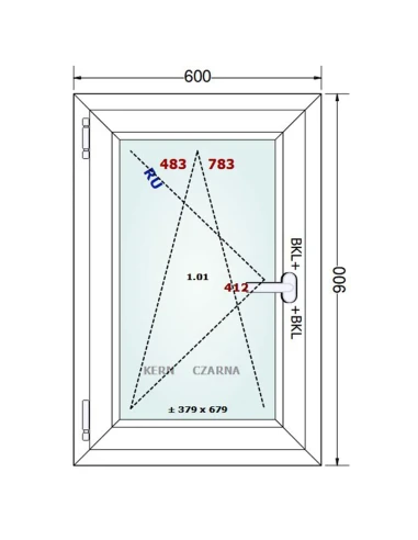 Kunststofffenster PVC Fenster 60x90 cm DREH/KIPP Gealan Linear