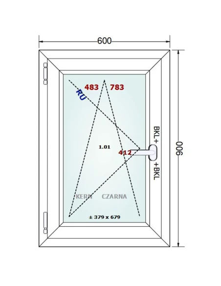 Kunststofffenster PVC Fenster 60x90 cm DREH/KIPP Gealan Linear