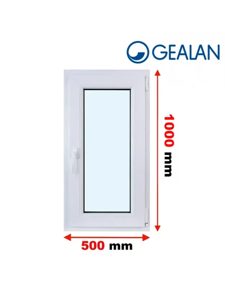 Kunststofffenster PVC Fenster 50x100 cm DREH/KIPP Gealan Linear