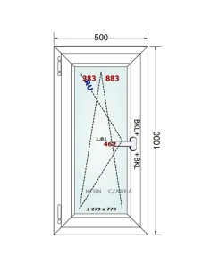 Kunststofffenster PVC Fenster 50x100 cm DREH/KIPP Gealan Linear 2