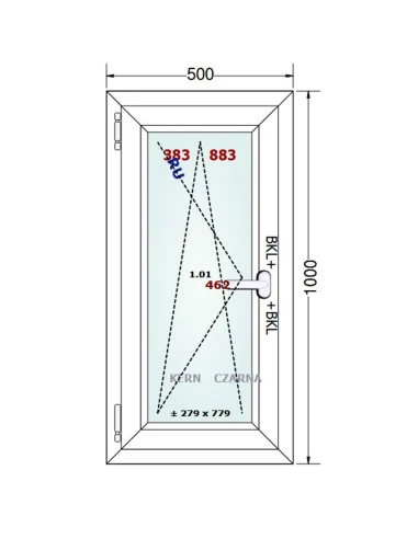 Kunststofffenster PVC Fenster 50x100 cm DREH/KIPP Gealan Linear