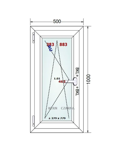 Kunststofffenster PVC Fenster 50x100 cm DREH/KIPP Gealan Linear