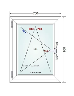 Kunststofffenster PVC Fenster 70x90 cm DREH/KIPP Gealan Linear 2