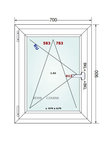 Kunststofffenster PVC Fenster 70x90 cm DREH/KIPP Gealan Linear