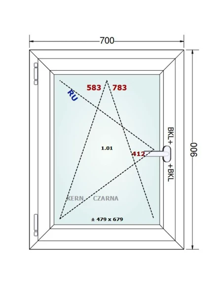 Kunststofffenster PVC Fenster 70x90 cm DREH/KIPP Gealan Linear