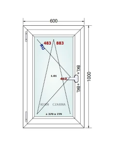Kunststofffenster PVC Fenster 60x100 cm DREH/KIPP Gealan Linear 2