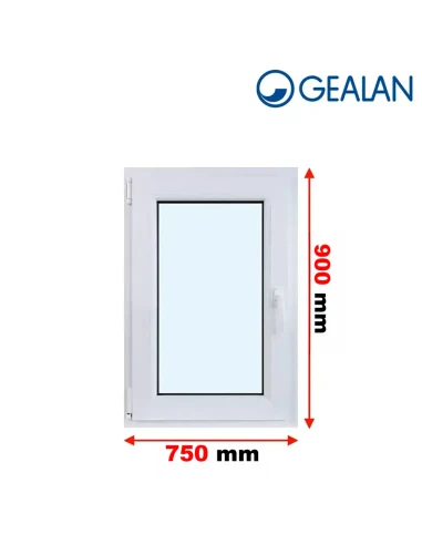Kunststofffenster PVC Fenster 75x90 cm DREH/KIPP Gealan Linear