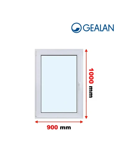 Kunststofffenster PVC Fenster 90x100 cm DREH/KIPP Gealan Linear